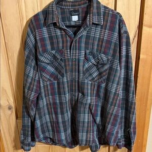 CODET  Men's Plaid Flannel Shirt Jacket - Blue and Red